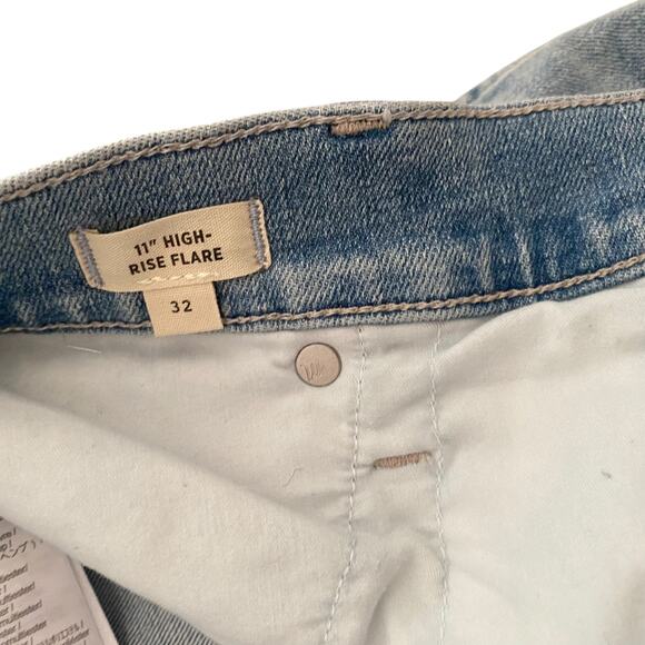 NWT Madewell High Rise Flare Jeans in Eversfield Knee-Rip Edition Size 32 - Picture 8 of 9